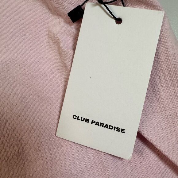 NWT Club Paradise Unisex Pink Tee Shirt Logo Printed Hip Hop Music - Size S - Picture 4 of 7
